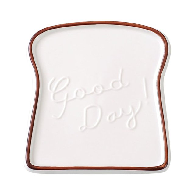 Creative Ceramic Toast Shaped Dinner Plate Porcelain Bread Salad Dessert Plate Morning Dish for Kitchen Party Restaurant Coffee