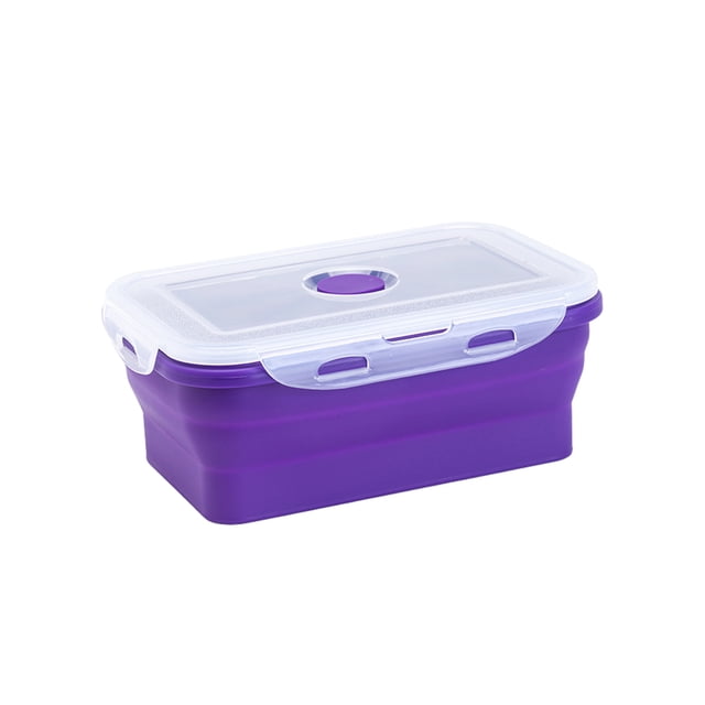 ZheElen Silicone Lunch Box Food Grade Silicone For Safe And Healthy Meals On Go purple 1200ml 1Set