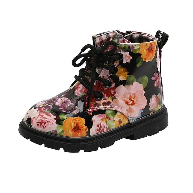 Chaussures Imperméables pour Tout-Petits Garçons Filles, Bottes à Motif Floral, Chaussures de Randonnée Plein Air