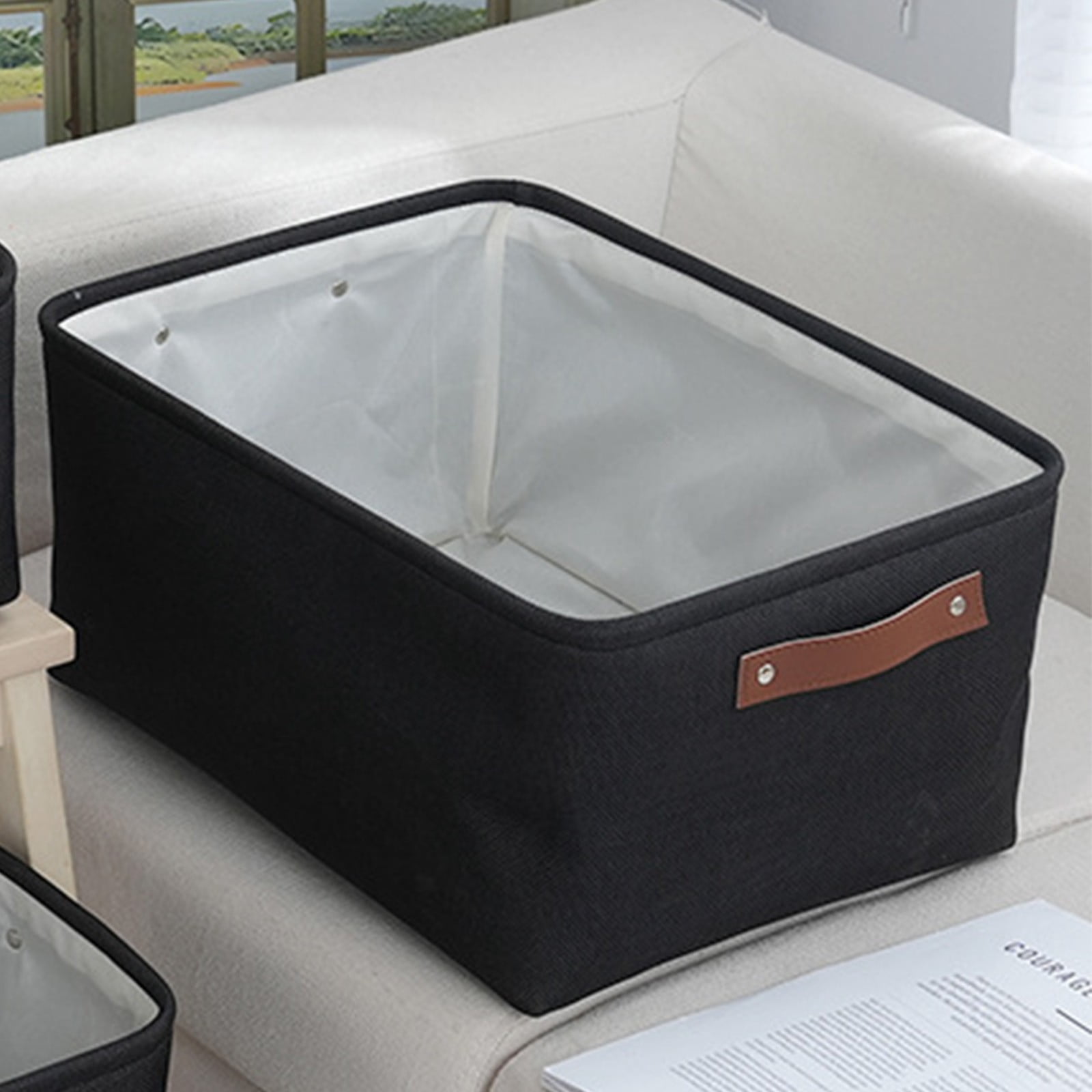 UsRHHA Fabric Foldable Storage Basket, Home Clothing ToysOrganizer, Collapsible Storage Bin with Handles, Multipurpose Home Storage Container