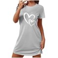 thumbnail image 1 of Rbaofujie Robes de Nuit et Vêtements de Sommeil pour Femmes, Chemise de Nuit Courte Surdimensionnée Imprimée à Col Rond et Manches Courtes, Robe, Chemises de Sommeil pour Femmes Grande Taille, 1 of 4