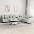 thumbnail image 1 of vidaXL 2 Piece Sofa Set with Cushions Light Grey Velvet, 1 of 4