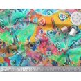 thumbnail image 3 of Soimoi Orange Poly Georgette Fabric Colorful Butterfly Print Fabric by Yard 42 Inch Wide, 3 of 5