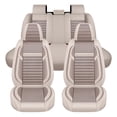 thumbnail image 3 of Maidao Car Seat Covers Full Set for Hyundai for Azera 2006-2017 5 Seats Compatible Airbag Leather Waterproof Front Rear Cushion Protector Full Set Beige, 3 of 6