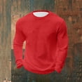thumbnail image 2 of Mlkoz Long Sleeve Shirts for Men Solid Color Shirts Crew Neck Thermal Textured Plus Size Tops Lightweight Pullover Knit Tops, 2 of 6