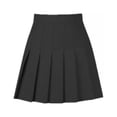 thumbnail image 4 of Jupe de Tennis pour Femmes et Filles Blanche Taille Haute à Carreaux Patineuse Évasée Plissée Mini Robe m Minuit, 4 of 6