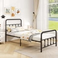 thumbnail image 1 of Costway Twin Size Bed Frame with Headboard Under Bed Storage No Box Spring Needed Black, 1 of 10