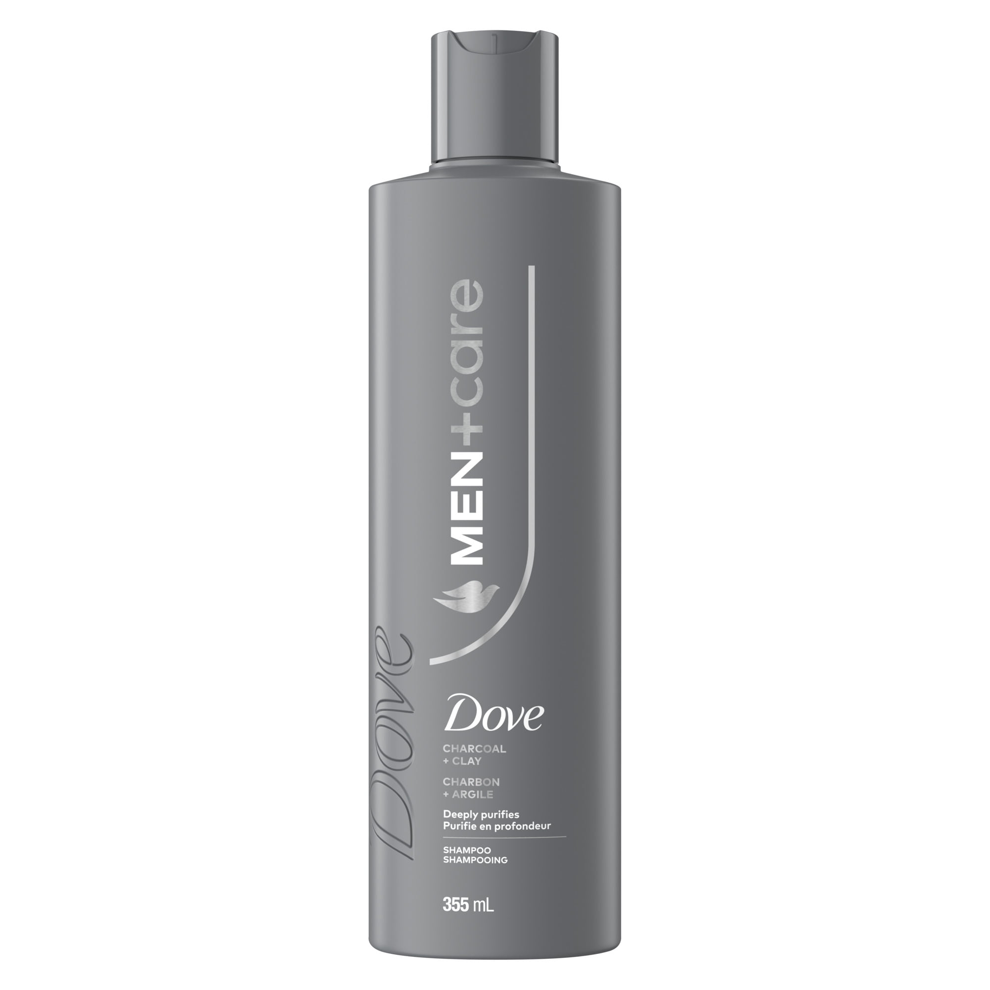 Dove Men+Care Shampoo Charcoal + Clay Deeply Purifies, 355 ml
