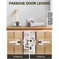 thumbnail image 2 of Brushed Nickel Door Handle Interior Privacy Door Lock Bed and Bath Door Lock with Square Rose Modern Keyless Door Lock Handle Reversible for Left & Right, 2 of 8