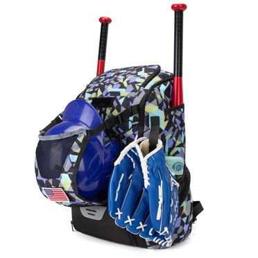 VONKY Sac de Softball Rose Sac à Dos de Baseball Imperméable Tissu en Toile Oxford Léger Confort Bleu Gris