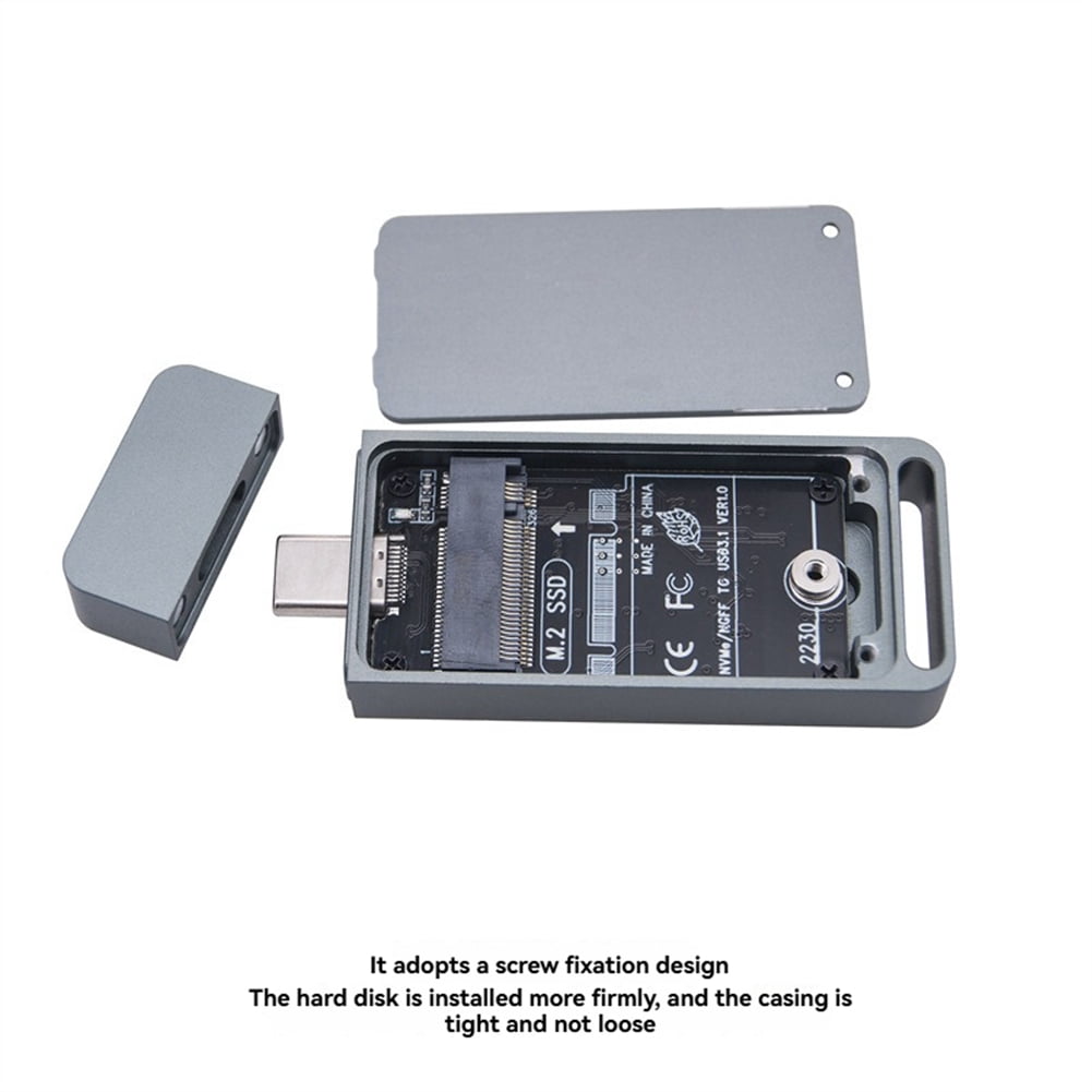 M.2 2230 NVME/SATA SSD Enclosure USB3.2 Type C 10Gbps Solid State Drive Case Double Protocol External Hard Drive Case