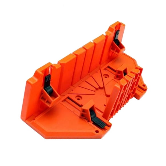 DOLITY Multifunctional Miter Saw Box Cabinet 0/22.5/45/90 Degree Saw Guide Woodworking 14inch with Clamp