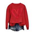 thumbnail image 2 of Yuyuzo Chandails pour Femmes Décontractés de la Saint-Valentin à Manches Longues, Col Rond, Coupe Ample, Chandails Minces à Enfiler, 2 of 5