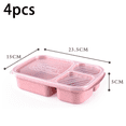 thumbnail image 2 of 4 Compartment Meal Prep Lunch Containers for Kids, 4 Pack Bento Lunch Box, Tupperware, Durable BPA Free Plastic Reusable Food Storage Containers with lid, Microwave/Dishwasher/Freezer Safe, 2 of 5