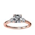 thumbnail image 1 of 0.70 Carat Excellent Asscher Cut Real Diamond Latest Design Three Stone Engagement Ring for Ladies Solid 14K Rose Gold Size 7.5, 1 of 1