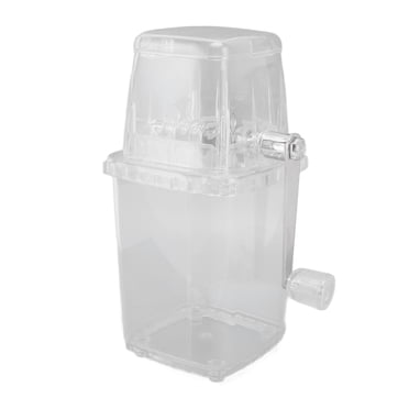 Rasoir à Glace Manuel Machine à Cônes de Neige, Broyeur à Glace à Manivelle Machine à Glace Pilée Machine à Glace Rasée Machine à Cônes de Neige Machine Portable de Broyage de Glace pour la Maison (Transparent)