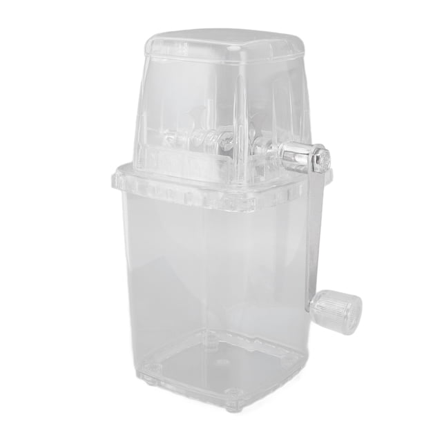 Rasoir à Glace Manuel Machine à Cônes de Neige, Broyeur à Glace à Manivelle Machine à Glace Pilée Machine à Glace Rasée Machine à Cônes de Neige Machine Portable de Broyage de Glace pour la Maison (Transparent)