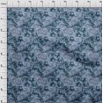 thumbnail image 4 of oneOone Cotton Jersey Blue Fabric Abstract Floral Sewing Craft Projects Fabric Prints By Yard 58 Inch Wide-3rb, 4 of 5
