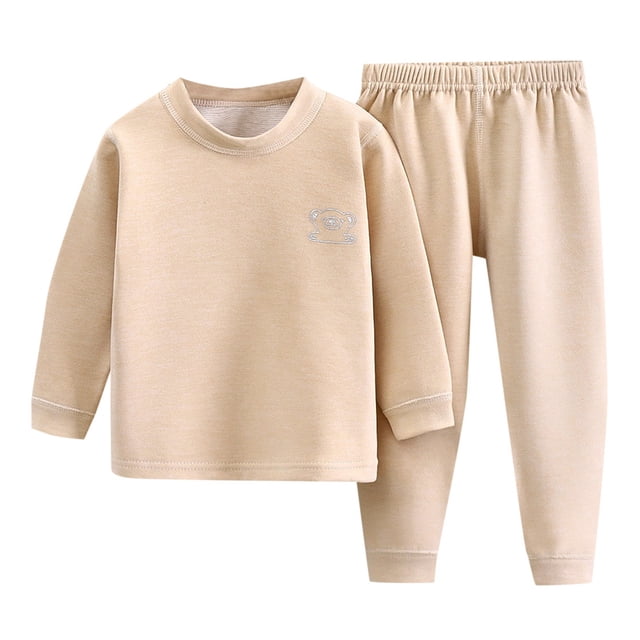 WEAIXIMIUNG Christmas Solid Color Children's Hoodie Set With Thick Fall And Winter Homewear Pajamas 160