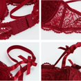 thumbnail image 4 of GPOECD Seamless Full Coverage Wireless Bra For Women Soft Support Comfortable Lace Underwire Everyday Lift Plus Size Demi Cup Red,34, 4 of 7