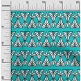 thumbnail image 1 of oneOone Cotton Poplin Fabric Floral & Triangle Block Printed Fabric 1 Yard 42 Inch Wide, 1 of 4