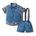 thumbnail image 2 of Birdeem Boys Short Sleeve Printing Shirts&Strap Shorts&Vest Three-Piece Set,Photography Performance Set, 2 of 9