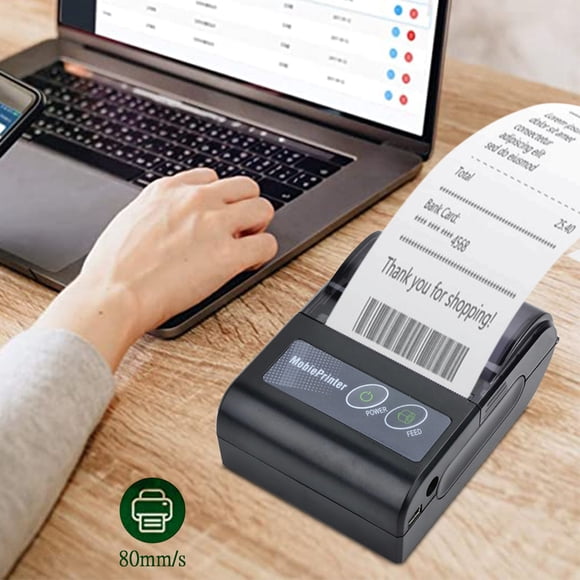 SPOORYYO Portable 58mm Bluetooth Thermal Receipt Printer (BLE 2.0) - 80mm/s Speed, 203 DPI, 1500mAh Battery, ESC/POS Compatible for Bills, Retail, Store (No Ink Needed)