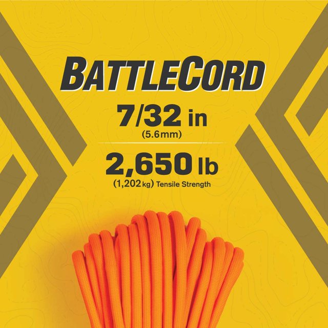 Cordon de Combat 5.6MM - 2650lb Résistance à la Traction (Orange Néon, 100)
