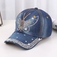 thumbnail image 1 of Custom Rhinestone Denim Baseball Cap For Men And Women Fashionable Sun Hat For Parties And Casual Wear Baseball Caps for Women Fashionable Car Hat Make Space Great Again Hat Cool Hat Hat Racks for, 1 of 2