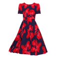 thumbnail image 1 of Ketyyh-chn99 Spring Dresses for Women Plus Size Casual Beach Sundress Rompers Sleeve Ruffle Shorts Mini Dress E,2XL, 1 of 5