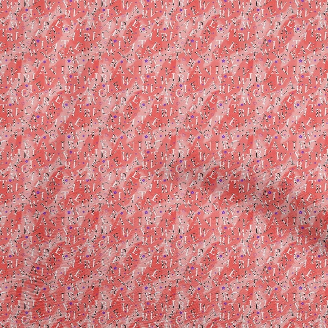 oneOone Silk Tabby Red Fabric Text Sewing Material Print Fabric By The Yard 42 Inch Wide
