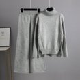 thumbnail image 4 of Timegard Ensemble 2 Pcs pour Femmes, Pull à Col Haut, Manches Longues, Pantalon Large, Couleur Unie, 4 of 5