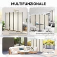 thumbnail image 4 of Outsunny Room Divider, 5.6FT Folding Privacy Screen, Cream White, 4 of 10