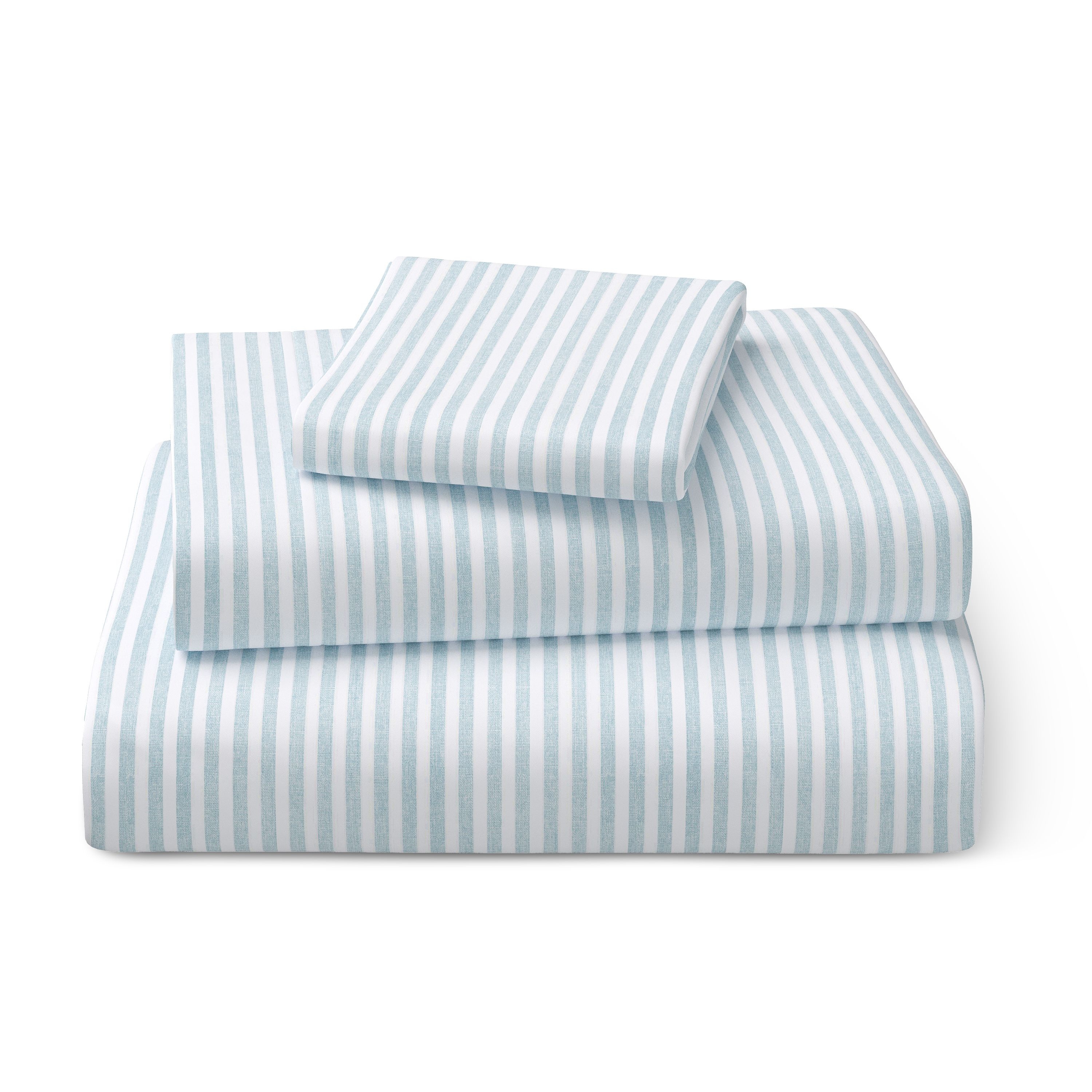 Mainstays Kids 220TC Cotton Blue Stripe Twin, 3 Piece Sheet Set