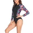 thumbnail image 4 of Maillot de Bain à Manches Longues Femme Maillot de Bain une-Pièce à Manches Longues pour Femmes Fermeture Éclair Imprimé Floral Maillot de Surf Robe à Manches Longues Femme Maillots de Bain à Manches Longues pour Femmes Robe à Manches Longues pour Femmes, 4 of 6