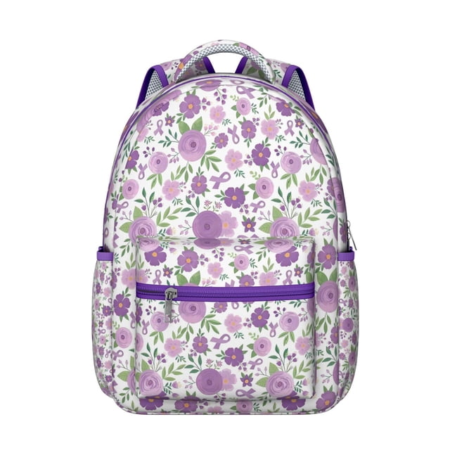 Bright Floral Print Student Backpack Lightweight, Multifunctional School Backpack with Romantic Rose and Peony Pattern, Adjustable Strap, Perfect for Everyday Use