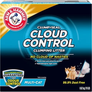 Arm & Hammer Litter chat, Lump & Sceau, contrôle du nuage, multi-catte, 7 Jours de contrôle de l'odeur, sans poussière, Cluping Clay Litter, 8.62 kg