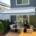 thumbnail image 1 of ALEKO Motorized Retractable 12 x 10 ft Home Patio Canopy Awning Silver Grey, 1 of 10