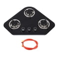thumbnail image 2 of Cuisinière à Gaz, Cuisinière à Gaz en Acier Inoxydable avec Verre Trempé 3 Brûleurs 1,8 kW Installation Encastrée Chaleur Uniforme pour Caravane pour VR, 2 of 7