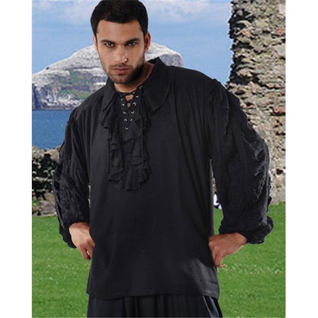 The Pirate Dressing C1014 John Reckham Shirt- Black - Extra Large