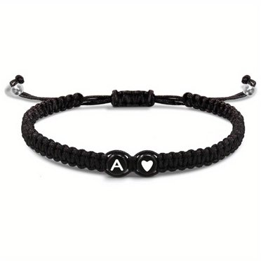 Heart Initial Bracelets 26 Letters Initial Bracelet Bracelets A-Z Braided M4C5
