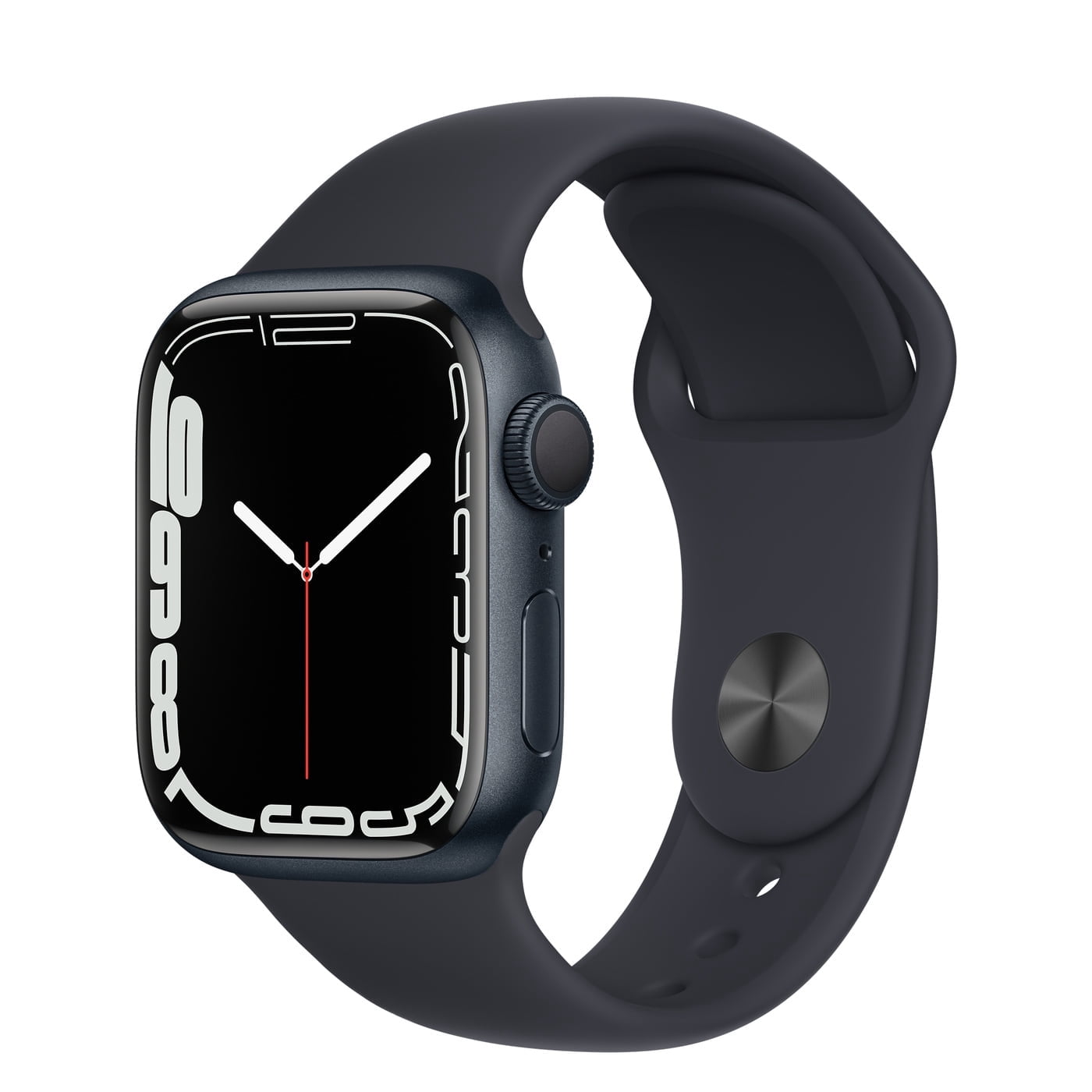 Restored Apple Watch Series 7 (Aluminum, GPS, 45 mm) Space Gray Case with Black Sport Band (Refurbished)