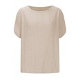 thumbnail image 4 of Plebaso T-Shirts à Épaules Dénudées pour Femmes Manches Courtes Col Rond Blouses Tuniques Décontractées Ajourées, 4 of 6