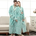 thumbnail image 4 of Gift TIMIFIS Mens Womens Robe Soft Plush Fleece Hooded Bathrobe, Full Length Long Warm Lounge Robe Spa Bath Robe with Hood pring/Summer, 4 of 6