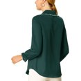 thumbnail image 3 of INSPIRE CHIC Women's Sweet Ruffle Peter Pan Collar Button Up Work Shirts, 3 of 6