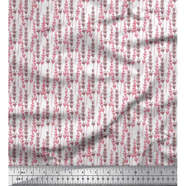 Soimoi Poly Georgette Fabric Lavender Shirting Print Fabric by The Yard 42 Inch Wide