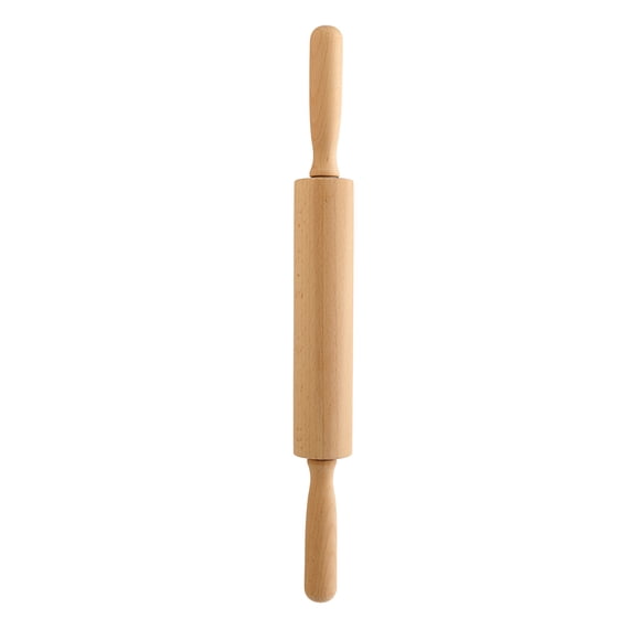 Wooden Holiday Time Rolling Pin, Natural Beechwood