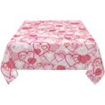 thumbnail image 4 of Valentines Day Tablecloth 60 Inch Square, Pink Love Hearts Table Cloth Romantic Valentine''s Day Tablecloth Dust-Proof Wrinkle Resistant Rustic Tablecloth for Home Dining Room Party, 4 of 5