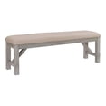 thumbnail image 1 of Pemberly Row Sturdy Wood Bench Tan Upholstered Seat in Grey Oak Stain, 1 of 7