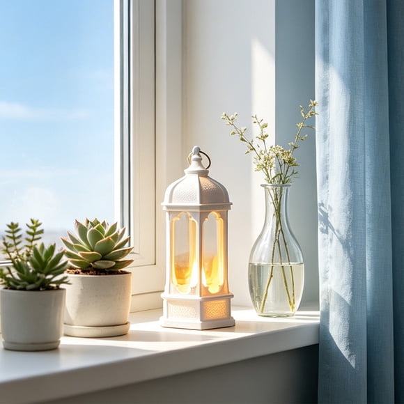 MMJ Veilleuse Lampe de Table DEL Lanterne Hexagonale à Bougie Suspendue Sans Flamme Déco Vintage Intérieur Extérieur 2.6x5.31 Po